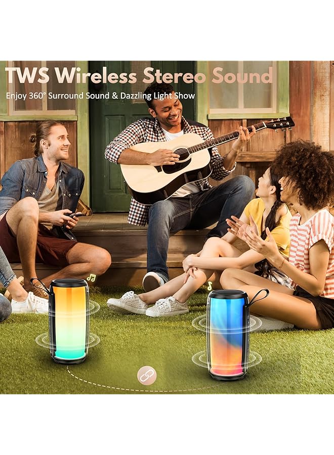 erorex Speaker With Mic System For Singing Portable Bluetooth Speakers With Dazzling Light And 2 Wireless Microphones For Adults Mini Karaoke Set For Home Birthday Gifts Toys For Girls Boys Party  - Image 3