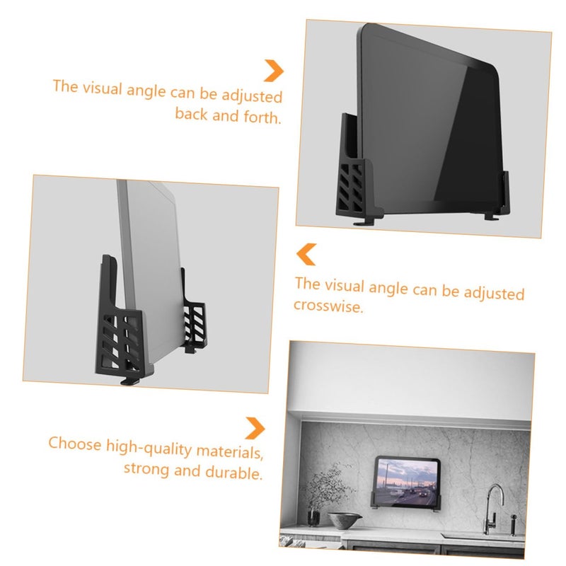 Dual Slot Phone Tablet Holder Black for Kitchen Recipes Online Learning - Image 4