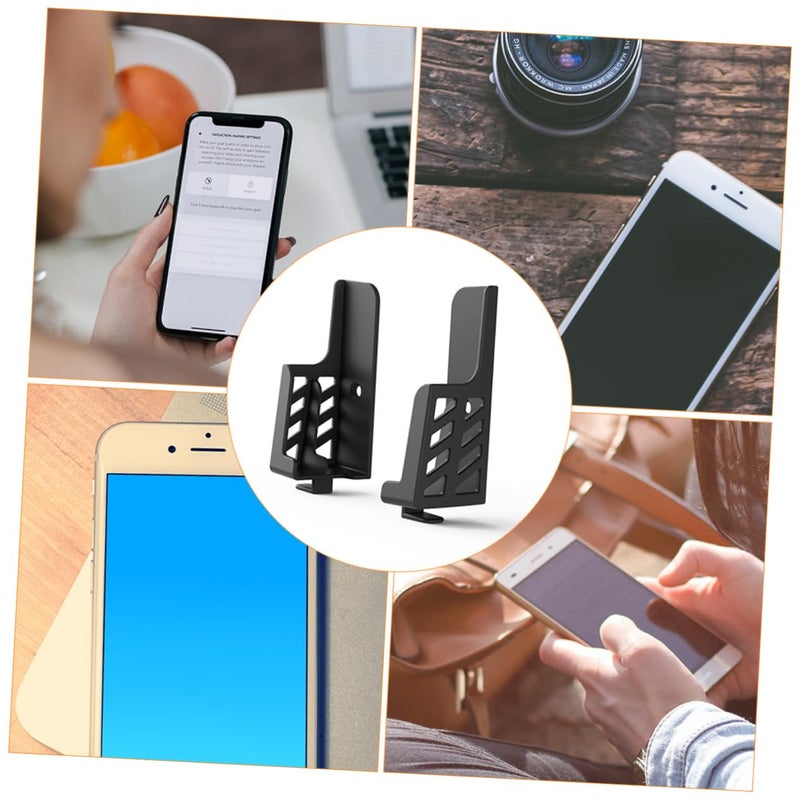 Dual Slot Phone Tablet Holder Black for Kitchen Recipes Online Learning - Image 5