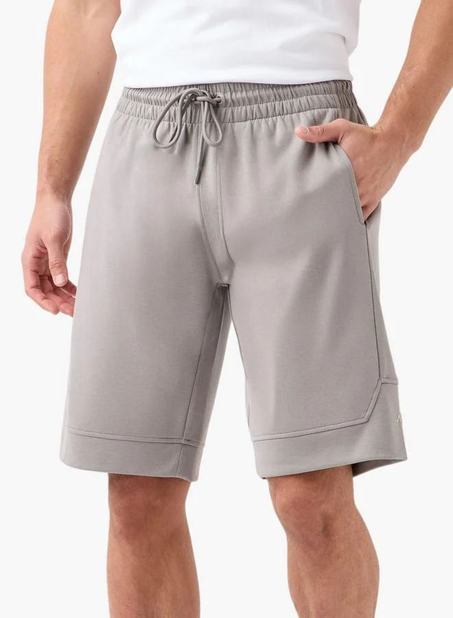 Kappa Logo Detail Shorts with Drawstring Closure and Pockets