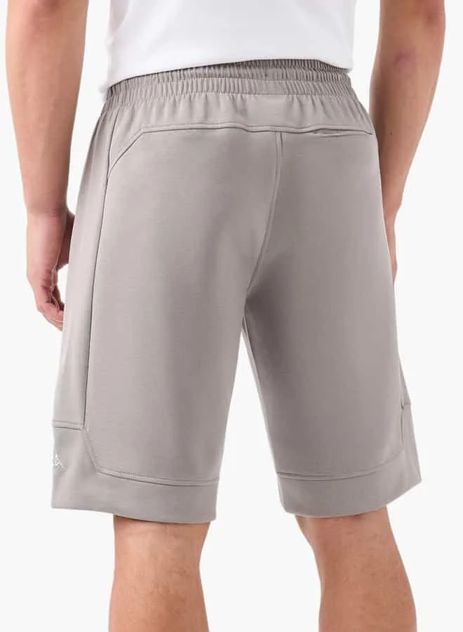 Kappa Kappa Logo Detail Shorts with Drawstring Closure and Pockets