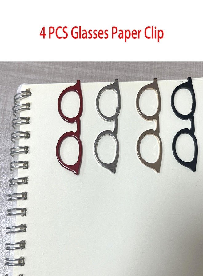 SPANSEE 4 PCS Glasses Paper Clip, Multicolor Metal Glasses Paperclips for Planners and Journals, Bookmark Clips, Decorative Pocket Accessories for Ring Planners - Image 5
