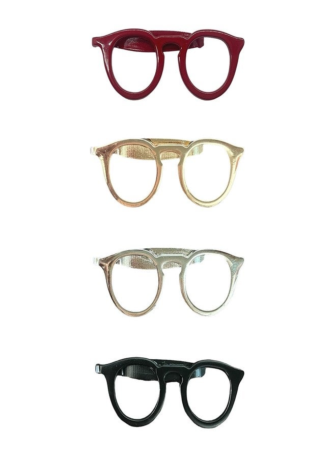 SPANSEE 4 PCS Glasses Paper Clip, Multicolor Metal Glasses Paperclips for Planners and Journals, Bookmark Clips, Decorative Pocket Accessories for Ring Planners - Image 1