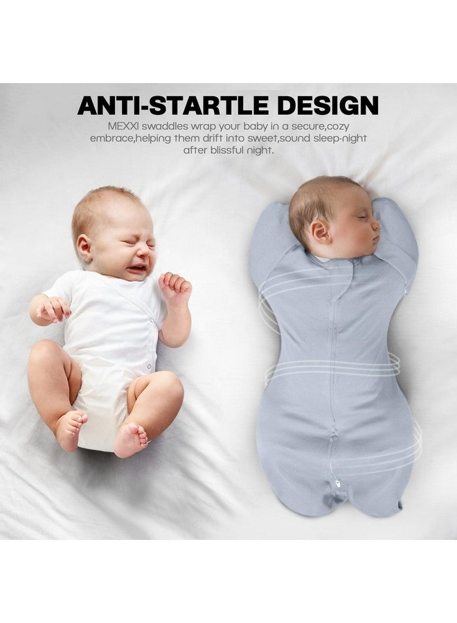 MEXXI Swaddle Baby Sleep Sack With Arms Up, 2 Pack Baby Transitional Swaddle with Double Zipper,100% Organic Cotton Swaddles for Newborns 0.5 TOG (Pistacho Green+Alice Blue, 0-3 Months) - Image 4