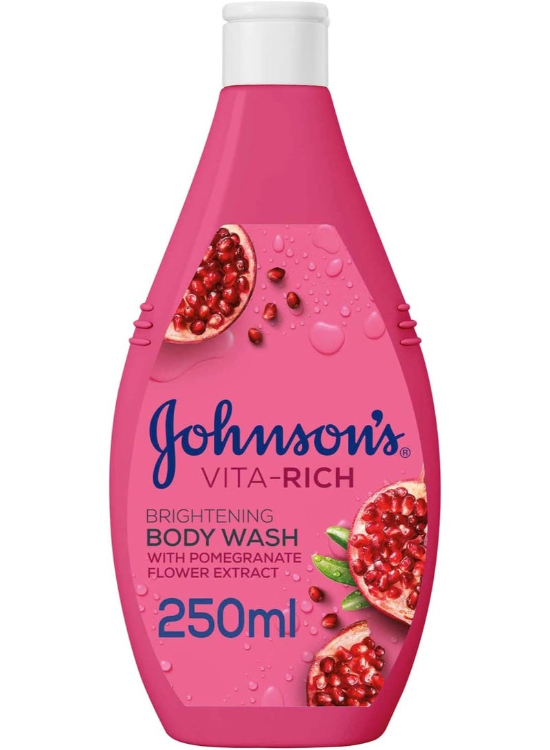 Johnson's Vita-Rich Brightening Body Wash With Pomegranate Flower Extract 250 ML 250ml - Image 1
