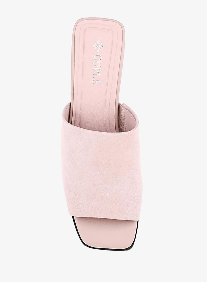 Cuple Nude Women Block Heel Mule Heels for Women | Best Price UAE