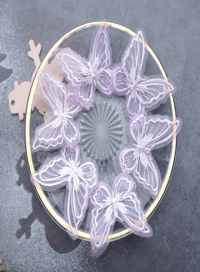 Sowaka 6 Pcs Lace Butterfly Hair Clips Soft Embroidery Flower Hair Decorative Hair Bow Pins for Women Girls Wedding Hair Accessories Halloween Christmas Party Décor (Purple) - Image 5