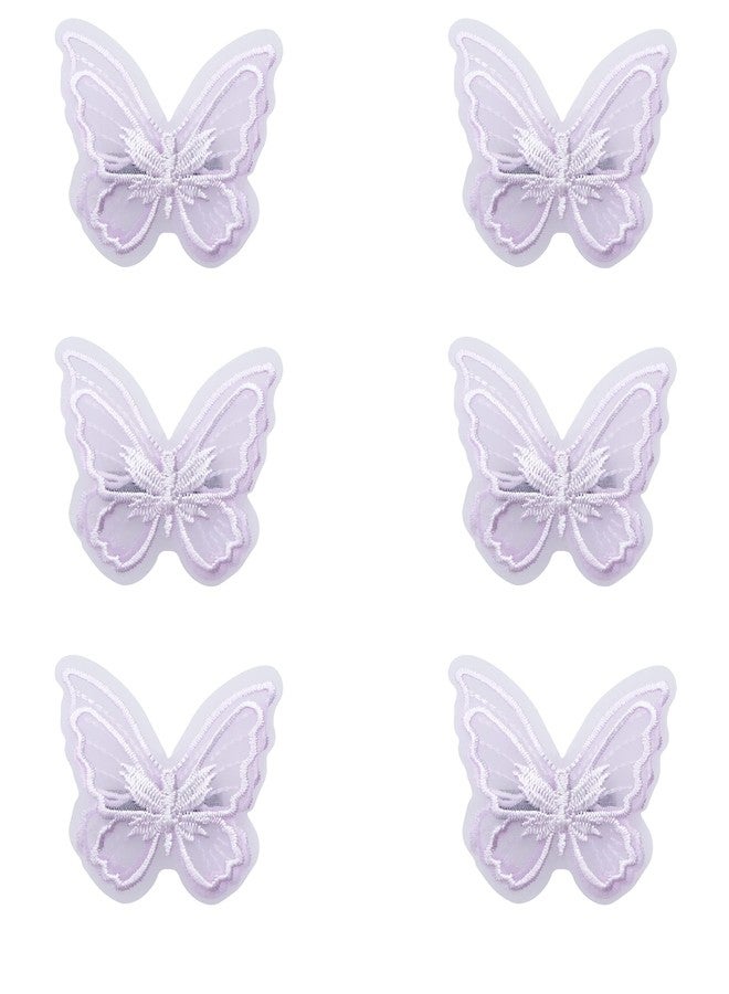 Sowaka 6 Pcs Lace Butterfly Hair Clips Soft Embroidery Flower Hair Decorative Hair Bow Pins for Women Girls Wedding Hair Accessories Halloween Christmas Party Décor (Purple) - Image 1