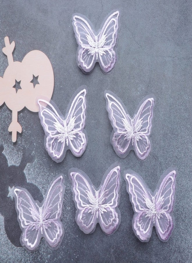 Sowaka 6 Pcs Lace Butterfly Hair Clips Soft Embroidery Flower Hair Decorative Hair Bow Pins for Women Girls Wedding Hair Accessories Halloween Christmas Party Décor (Purple) - Image 3