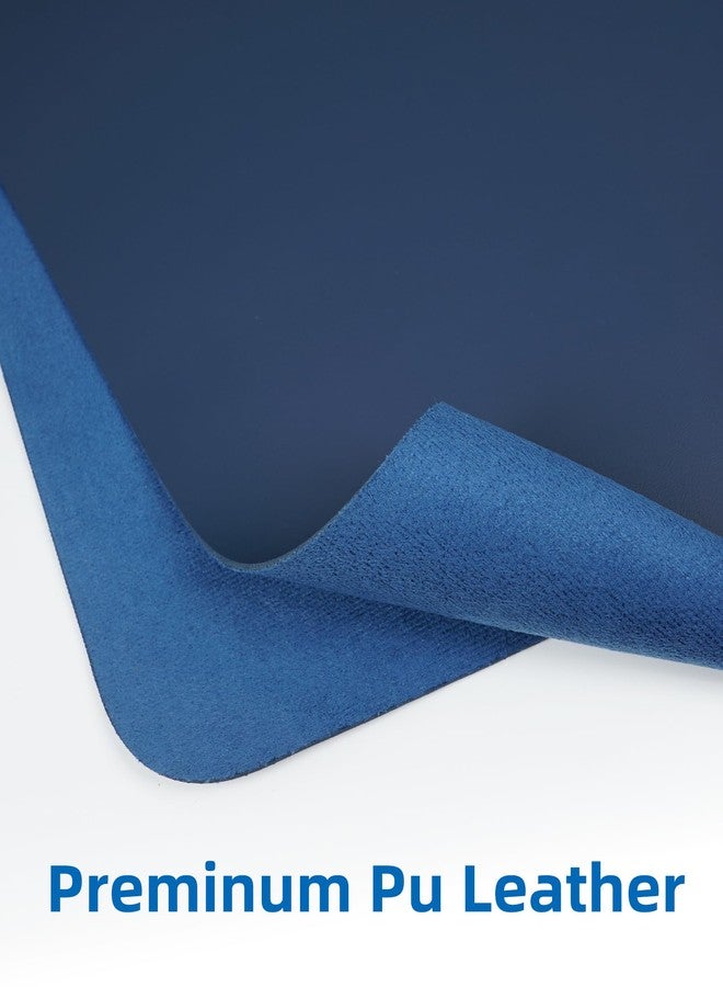 AFIING Leather Desk Pad Blotter,Mouse Pad,Office Desk Mat, Non-Slip PU Leather Desk mat,Large Desk mat,Waterproof Keyboard mat for Office/Home/Decor (Midnight Blue,35" x 17") - Image 2
