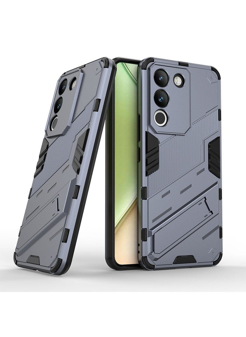 TEAM LUXURY VIVO V30 Lite 5G/Y200 5G Mobile Case Cover with Hybrid Heavy Duty Protection Shockproof Back Cover with Anti-Fingerprint Anti-Scratch Protector with Defender Kickstand Free Hand Watching TV  - Image 2