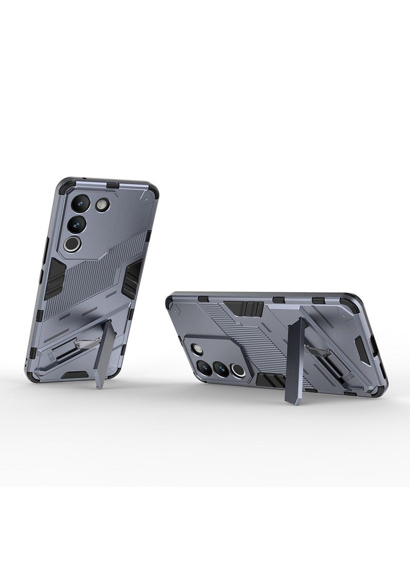 TEAM LUXURY VIVO V30 Lite 5G/Y200 5G Mobile Case Cover with Hybrid Heavy Duty Protection Shockproof Back Cover with Anti-Fingerprint Anti-Scratch Protector with Defender Kickstand Free Hand Watching TV  - Image 5