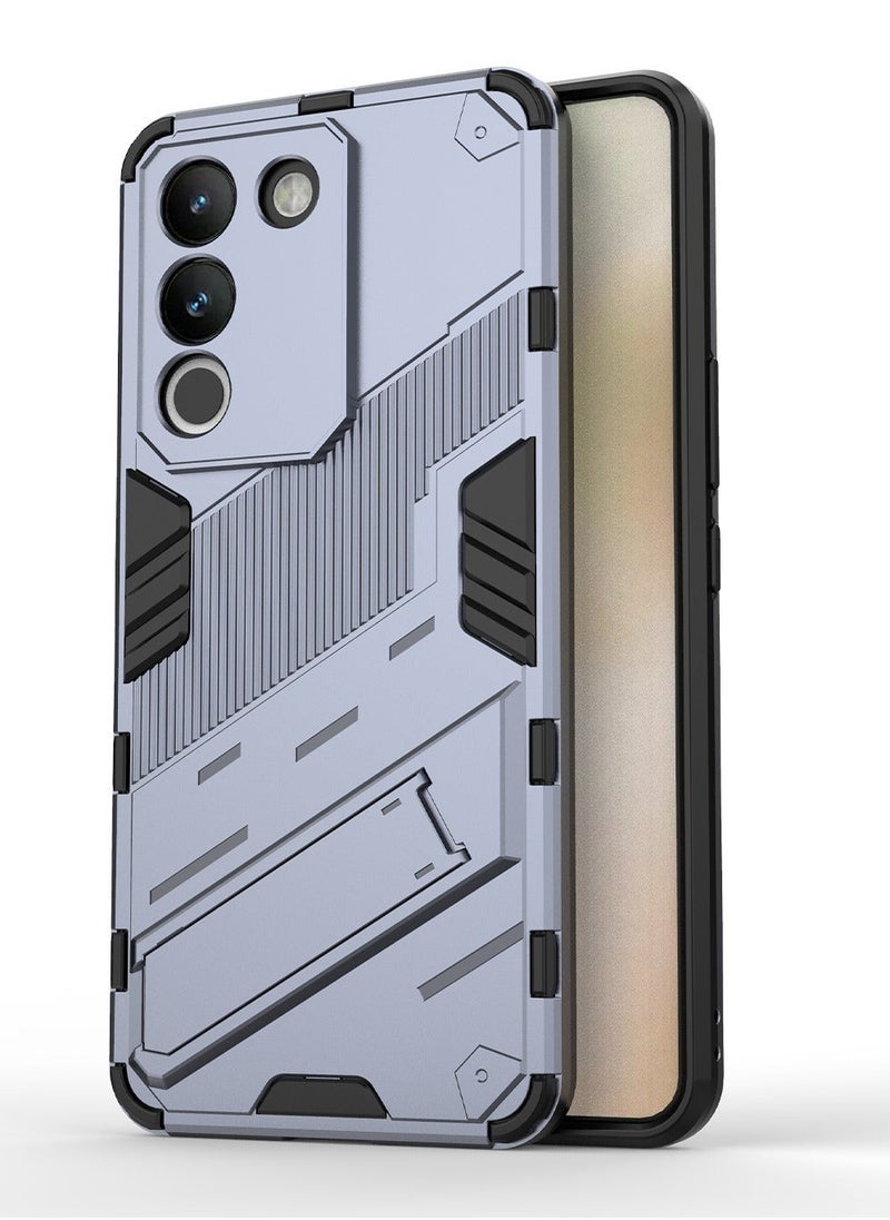 TEAM LUXURY VIVO V30 Lite 5G/Y200 5G Mobile Case Cover with Hybrid Heavy Duty Protection Shockproof Back Cover with Anti-Fingerprint Anti-Scratch Protector with Defender Kickstand Free Hand Watching TV  - Image 1