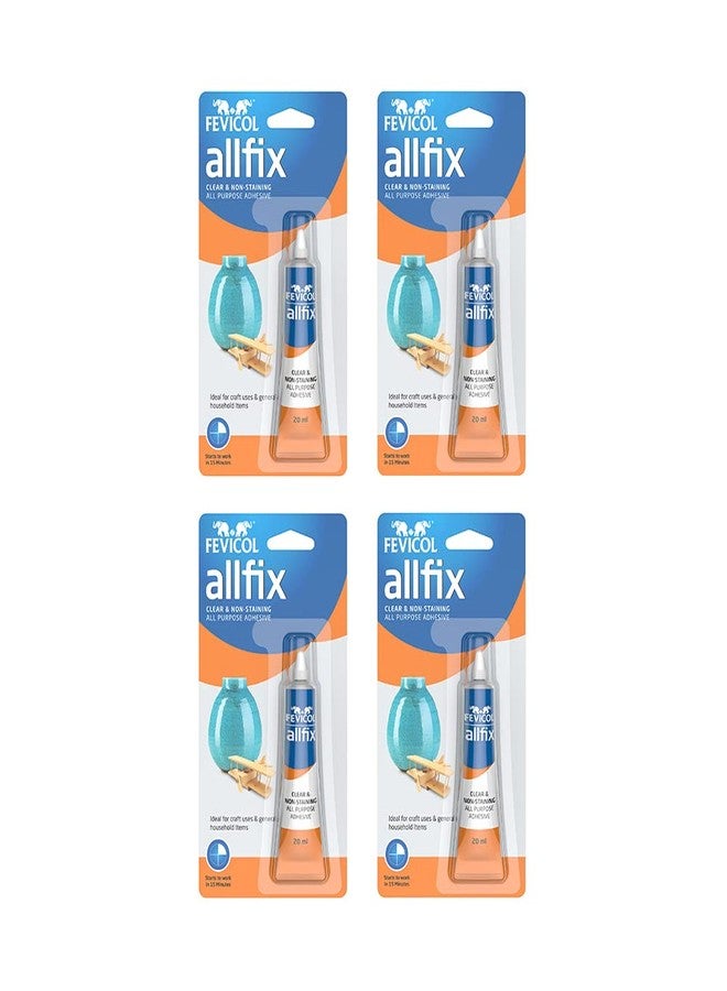 Pidilite Fevicol Allfix Clear And Non-Staining All Purpose Adhesive [20 ML] Pack Of 4 - Image 1