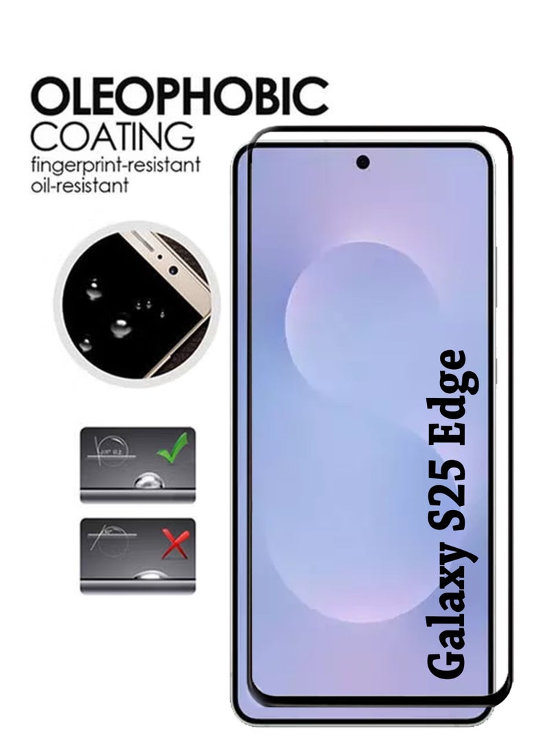 YJS Samsung Galaxy S25 Edge Screen Protector | Tempered Glass Compatible with Samsung Galaxy S25 Edge | Screen Protector Full HD Quality Tempered Glass Anti-Scratch Edge to Edge Coverage with Easy Installation Kit - Black - Image 4