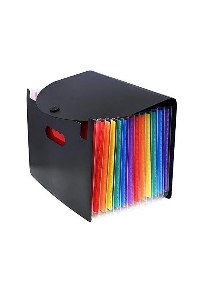 12 Pockets Expanding File Folders, Portable Accordion A4 Expandable File Organizer, Large Capacity Multicolour Stand Plastic BUSiness File Box