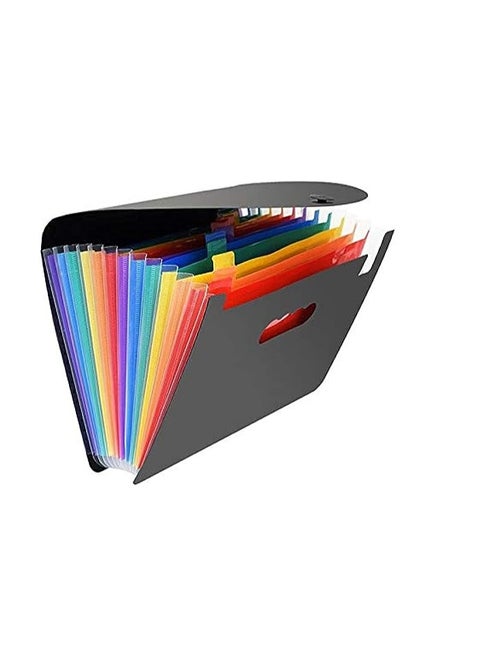 12 Pockets Expanding File Folders, Portable Accordion A4 Expandable File Organizer, Large Capacity Multicolour Stand Plastic BUSiness File Box