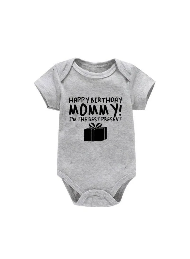 Matching Family Outfits Happy Birthday Mommy Cotton Baby Romper – Soft, Breathable Printed Romper for Newborns, Ideal Baby Birthday Outfit, Baby Shower Gift & Cute Everyday Baby Wear