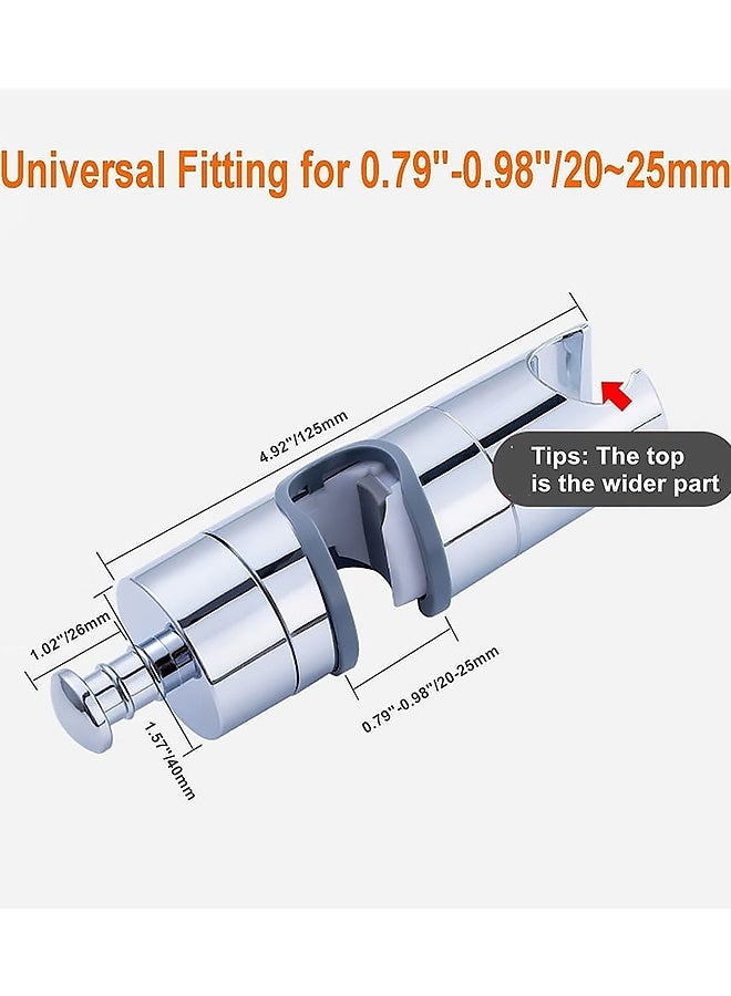 Universal Adjustable Handheld Shower Wand Bracket 20 to 25MM O.D. Chrome Finish Shower Wall Mount Holder for Home Bathroom Apartment Camper Guest Bath RV Hote - Image 4