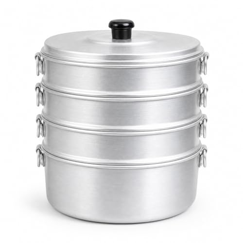 KC Aluminium Momos Steamer 4 Tier with 5 Liters Capacity and 8 Inches Diameter - Image 2
