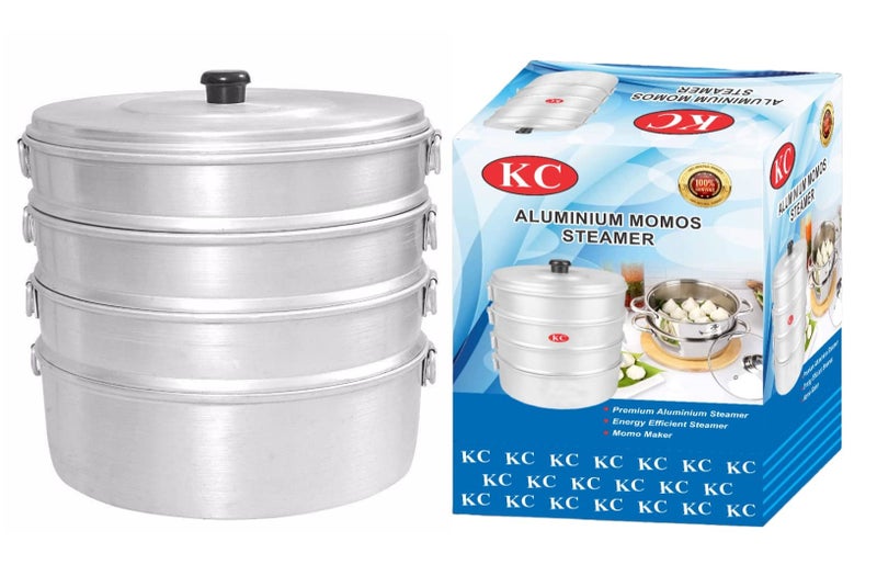 KC Aluminium Momos Steamer 4 Tier with 5 Liters Capacity and 8 Inches Diameter - Image 4
