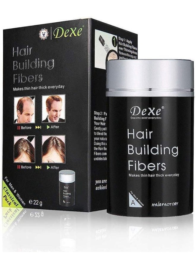 Dexe 2pcs Hair Building Fibers Instantly Conceal Hair Loss Natural Thickening Fibers Fast and Quick Hair Fiber Powder Hair Shadow Powder Hair Root Concealer Black 01 - Image 2