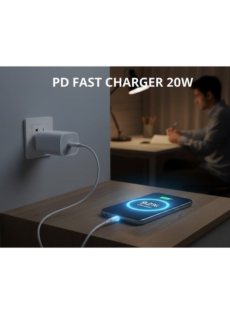 فونينج شاحن سريع فونينج PD 20W – شحن فائق السرعة Power Delivery بذكاء حماية – شاحن جداري بقدرات 5V/3A و 9V/2.22A و 12V/1.67A – خامة مقاومة للاشتعال - Image 5