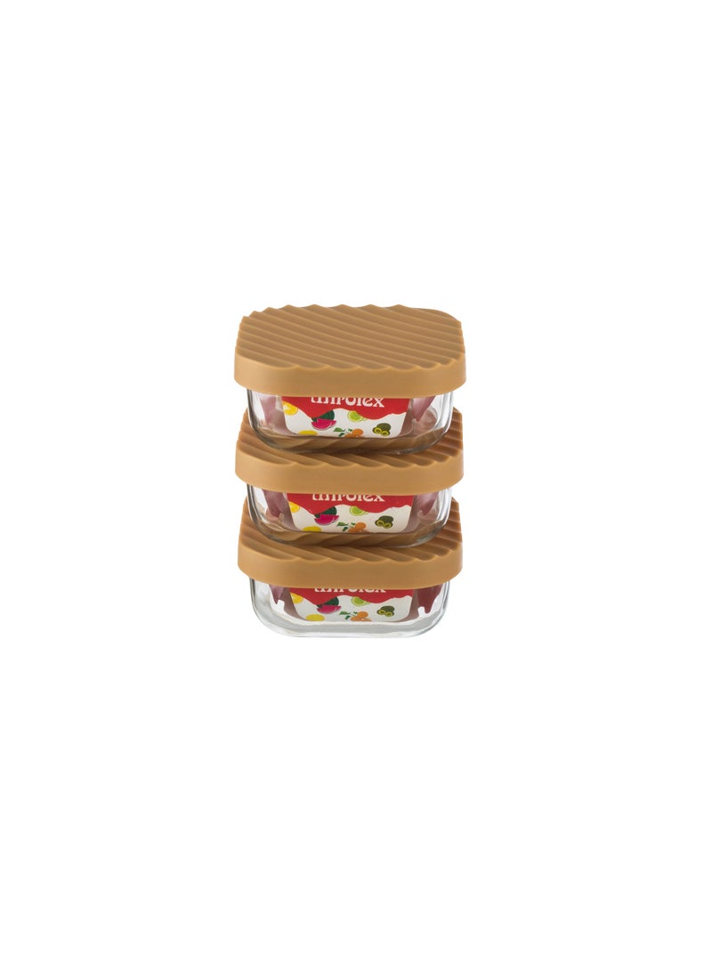 Mirolex 3-Piece Glass Food Storage Container Set with Microwaveable Plastic Lid - Image 4