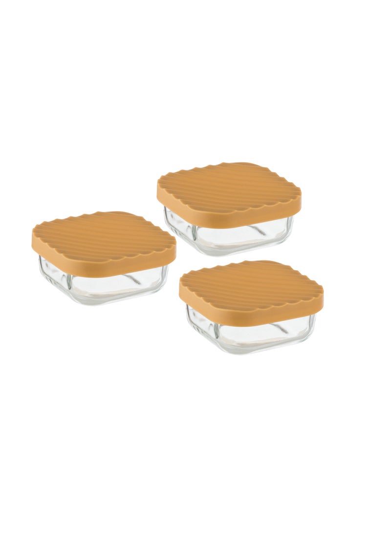 Mirolex 3-Piece Glass Food Storage Container Set with Microwaveable Plastic Lid - Image 1