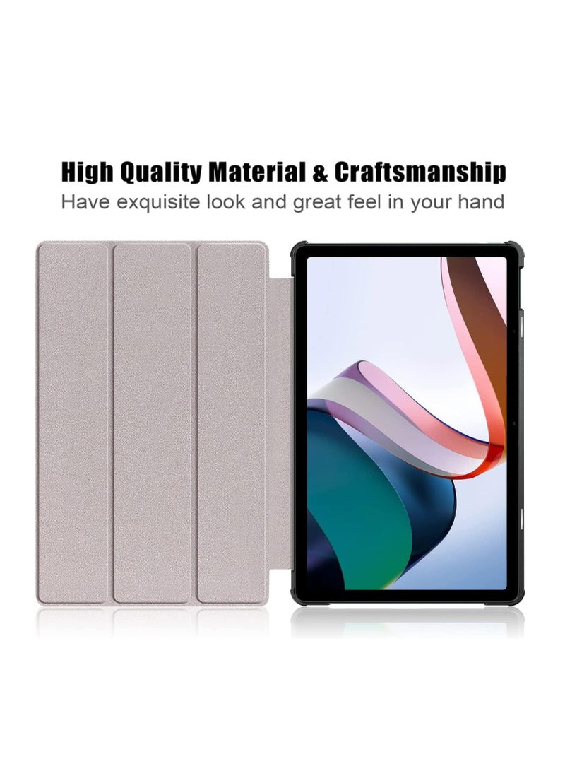Case for Xiaomi Redmi Pad 10.61 inch Released 2022, Tri fold Slim Lightweight Hard Shell Smart Protective Cover with Multi-Angle Stand (Gold) - Image 4