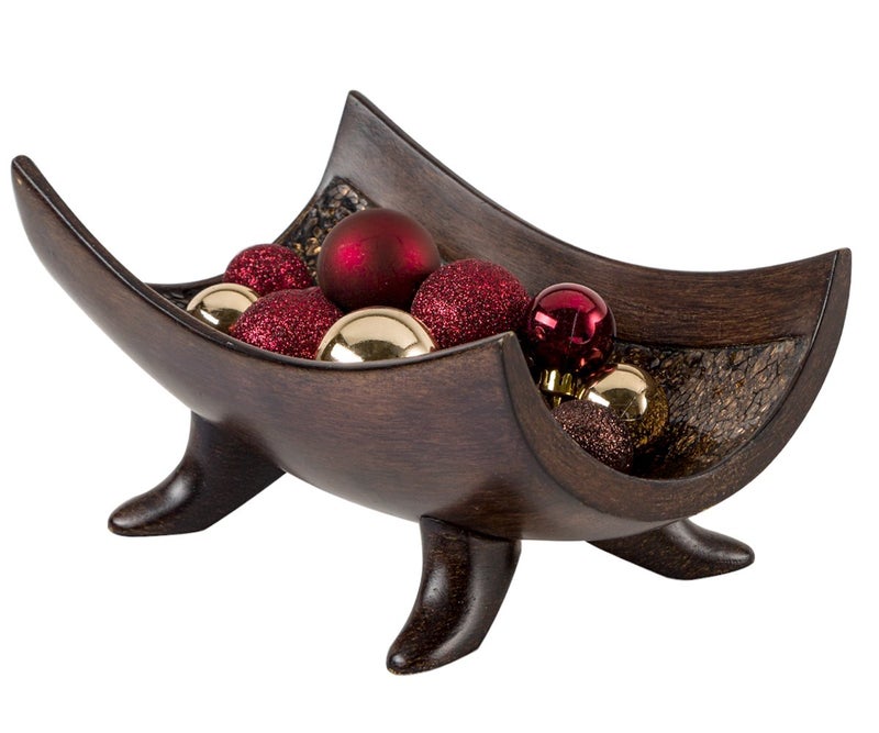 Creative Scents Schonwerk Brown Decorative Bowl for Home Decor  Dining Room Centerpiece  Coffee Table Decor for Living Room  10 Resin Bowl  House Decor Decorations or Key Bowl for Entryway - Image 1