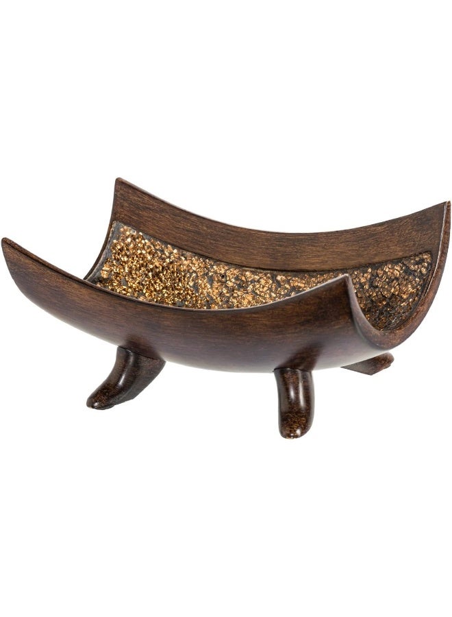 Creative Scents Schonwerk Brown Decorative Bowl for Home Decor  Dining Room Centerpiece  Coffee Table Decor for Living Room  10 Resin Bowl  House Decor Decorations or Key Bowl for Entryway - Image 3