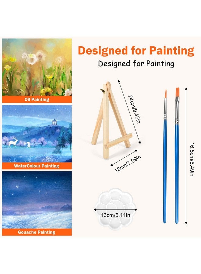 MicoSim 8 Pack 8x10 in Canvas Boards for Painting,Canvas for Painting with 9.5" Easel, Art Canvas Painting Kit with 10 Brushes & 2 Paint Tray for Kids Teenagers Acrylic Pouring Oil Water Color Gift… - Image 5