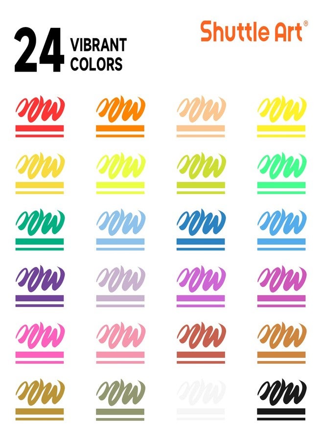 Shuttle Art Liquid Chalk Pens, 24 Colours Wipeable Chalk Markers for Crafting, Reversible 3mm Chisel & Fine Tip Chalk, Perfect on blackboard, Window, Glass, Wood, Office Home Supplies - Image 5