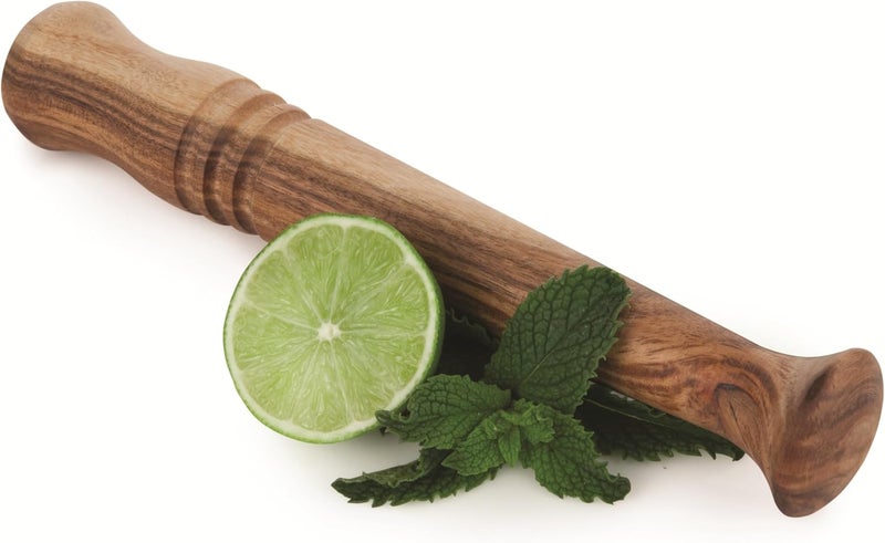 Twine Acacia Wood Mojito Muddler for Cocktails with Jute Storage Pouch, Bar Accessories, Cocktail Muddler, Drink Muddler, Set of 1, Wood Grain - Image 1