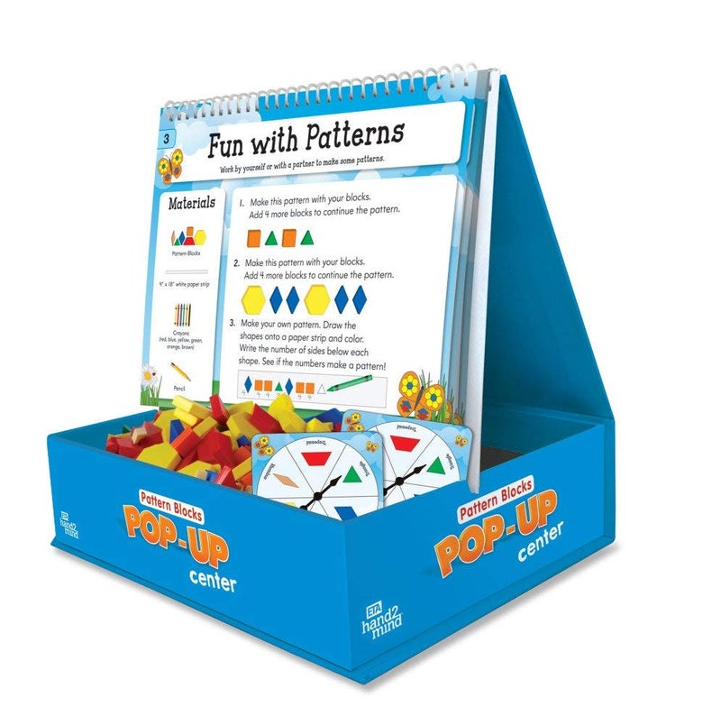 hand2mind hand2mind Pattern Blocks Pop-Up Learning Activity Center, Create and Play Pattern Blocks, Foam Shapes, 3D Shapes Manipulatives, Geometric Shapes for Kids, Learning Shapes for Kindergarten - Image 5