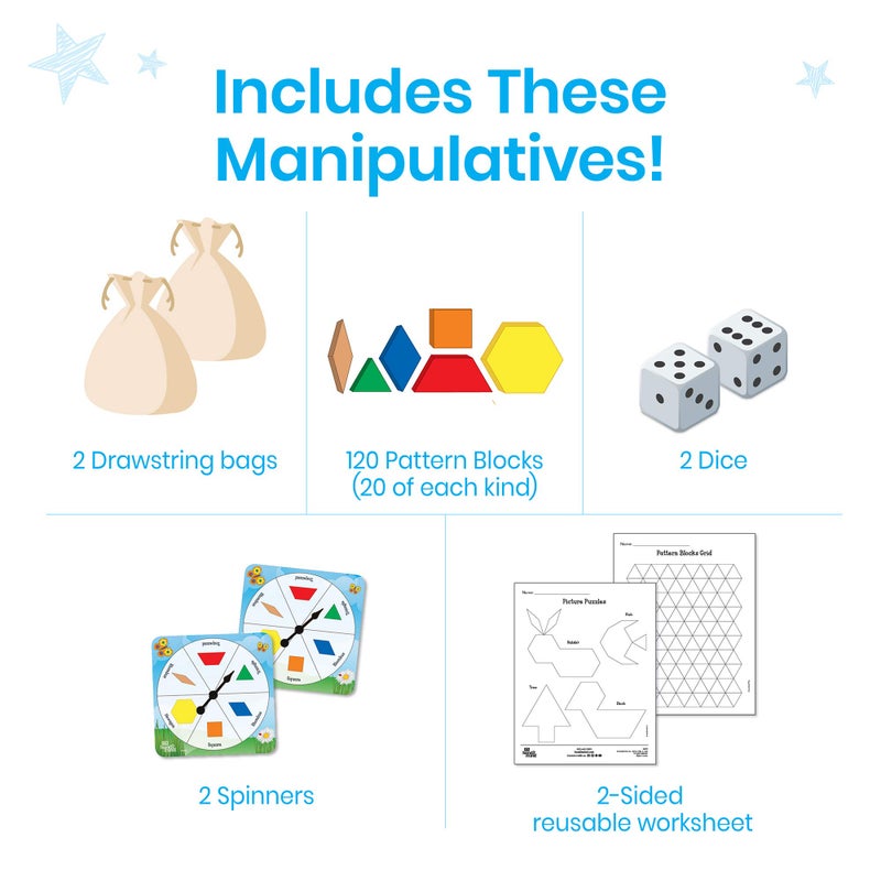 hand2mind hand2mind Pattern Blocks Pop-Up Learning Activity Center, Create and Play Pattern Blocks, Foam Shapes, 3D Shapes Manipulatives, Geometric Shapes for Kids, Learning Shapes for Kindergarten - Image 2