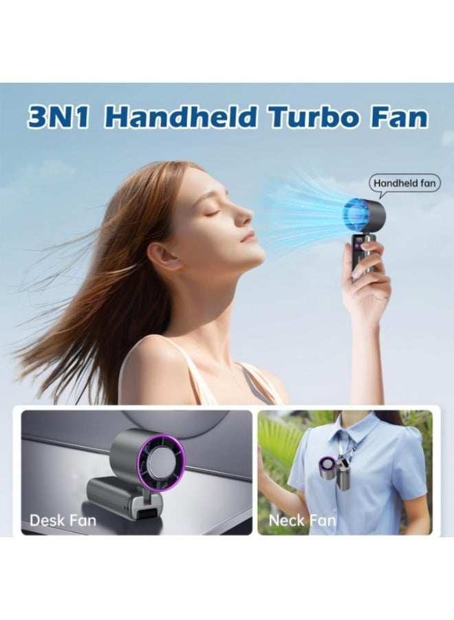 0TO1 TECH Portable Fan with Cooling Plate, 3in1 Handheld Fan with Digital,199 Speed Settings,Foldable 90 Degree Design,Mini Fan High Speed Cooling,Handheld Hanging Neck Desktop for Workplace Outdoors School - Image 3