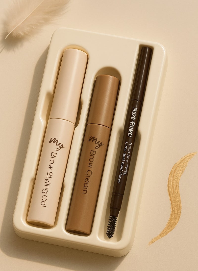 ميوزك فلاور مجموعة حواجب 3 في 1 - Musical Flower - بني غامق - Image 2