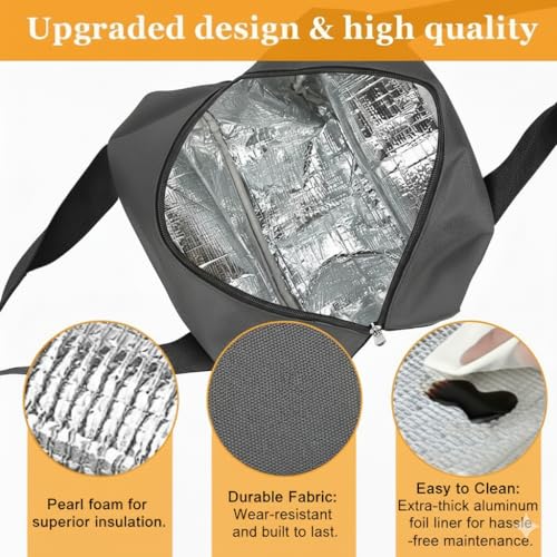 Hollerich Lunch Bag for Unisex Reusable Insulated Lunch Bags Water-Resistant, Leakproof ,Insulated Lunch Box Tote with Large Capacity, Cooler Lunch Container for Office,College & School 6 liters (Nylon)-Grey - Image 3
