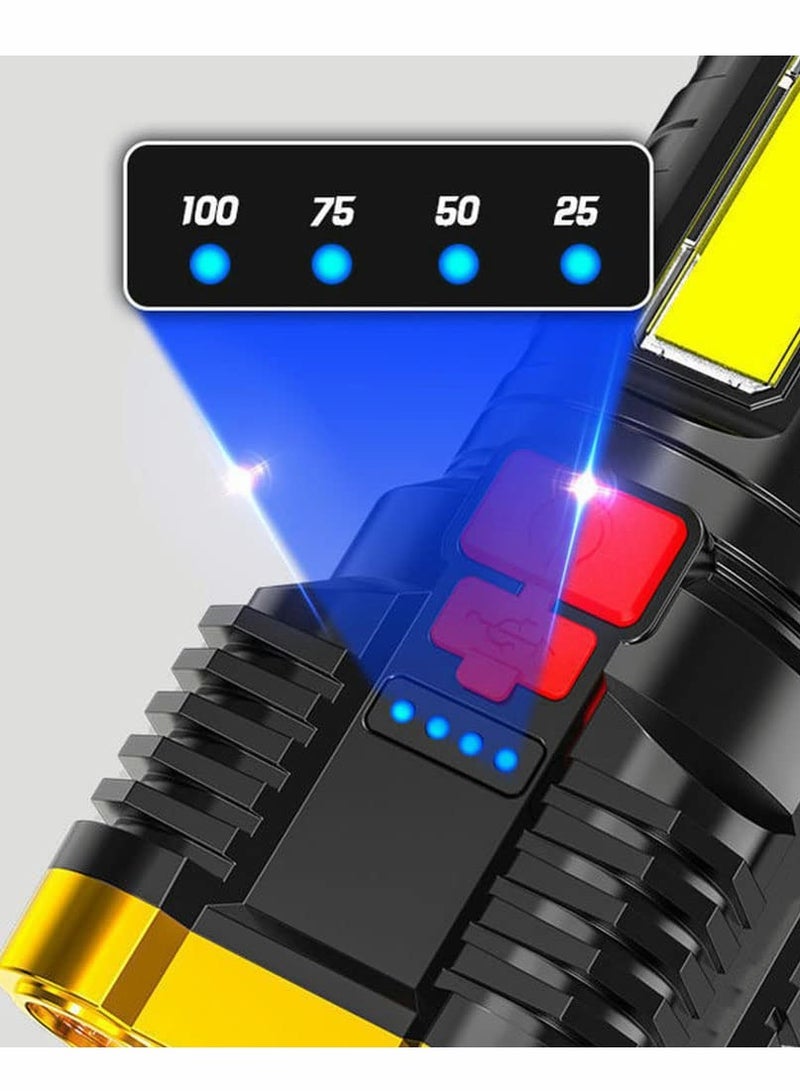 مصابيح LED فائقة السطوع، كشاف LED بقوة تفجير نووي خمسة، ضوء قوي قابل للشحن، كشاف ضوء مركّز محمول بقوة مع 4 أوضاع إضاءة - Image 5