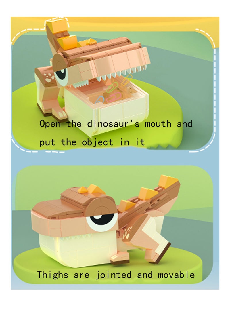 Tsundere Tyrannosaurus Rex Storage Box, Desktop Dinosaur Ornaments Building Blocks Toys, Children'S Educational Assembly Model Gifts - Image 2