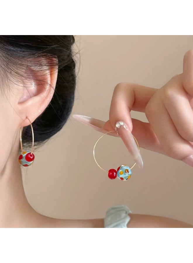 Goolsky French Minimalist Dopamine Color Ball Earrings for Women – Elegant Small-Batch Luxury Studs, Colorful Balls Anti-Tarnish, Daily Wear/Casual Outfits - Image 1