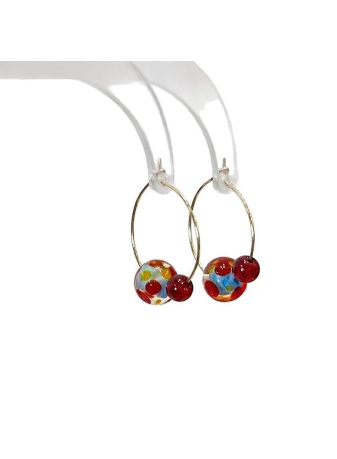 Goolsky French Minimalist Dopamine Color Ball Earrings for Women – Elegant Small-Batch Luxury Studs, Colorful Balls Anti-Tarnish, Daily Wear/Casual Outfits - Image 3