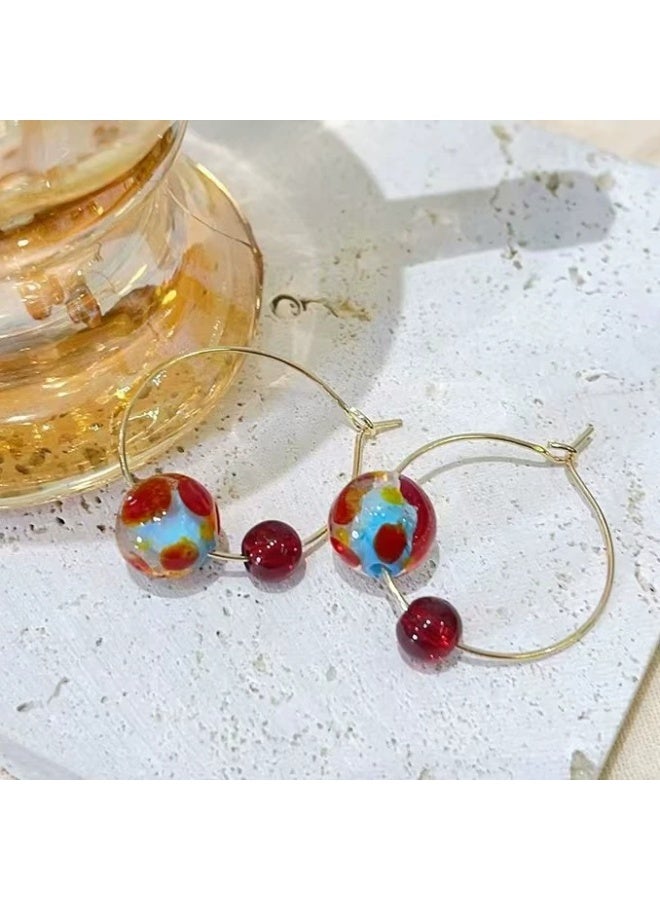 Goolsky French Minimalist Dopamine Color Ball Earrings for Women – Elegant Small-Batch Luxury Studs, Colorful Balls Anti-Tarnish, Daily Wear/Casual Outfits - Image 2