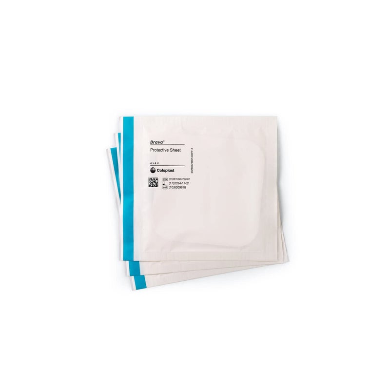 Coloplast Brava Stoma Skin Protective Sheet, Skin Barrier, 4 X 4 32105 (Box of 10) - Image 1
