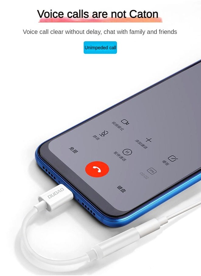 دوداو Type-C to 3.5mm Audio Adapter, 100mm High-quality Audio Adapter, Supports Calls, Lossless Sound Quality, Wide Compatibility, Lightweight and Small  - Image 2