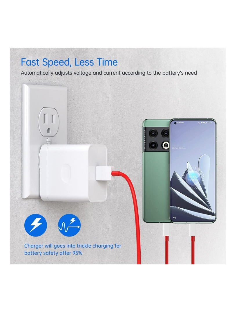 محول طاقة SUPERVOOC 80W لهواتف OnePlus، كابل شحن Warp USB C بطول 1 متر لهواتف OnePlus، شاحن حائط نوع A سريع لشحن OnePlus Nord 3 2T CE 4 3 2 Lite 13 12R 12 11 10T 10 10 Pro 9 Pro 8T - Image 4