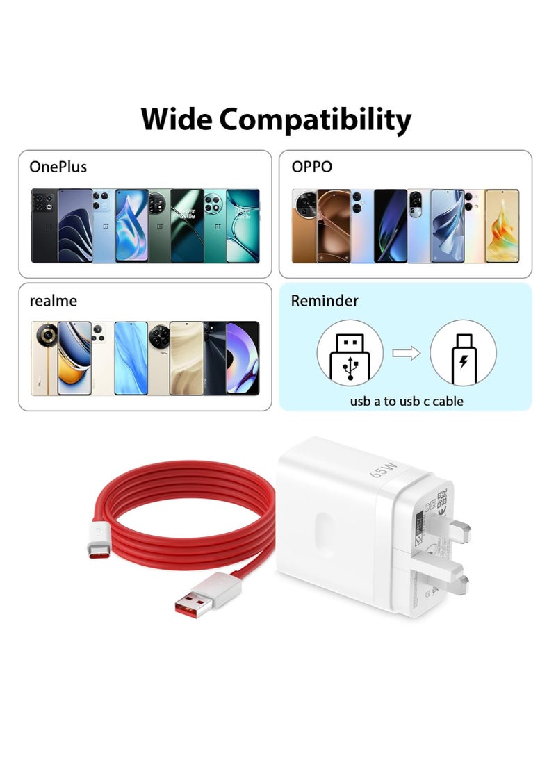محول طاقة SUPERVOOC 80W لهواتف OnePlus، كابل شحن Warp USB C بطول 1 متر لهواتف OnePlus، شاحن حائط نوع A سريع لشحن OnePlus Nord 3 2T CE 4 3 2 Lite 13 12R 12 11 10T 10 10 Pro 9 Pro 8T - Image 5