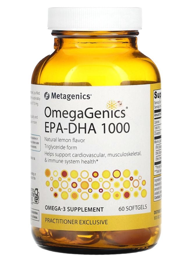 أوميغا جينيكس® EPA-DHA 1000 ليمون طبيعي 60 كبسولة لينة